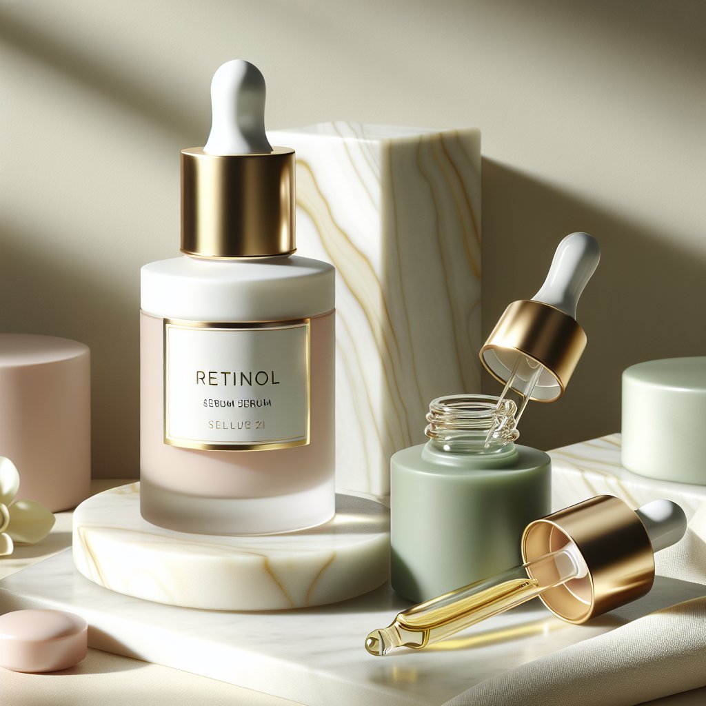 Premium retinol serum bottle