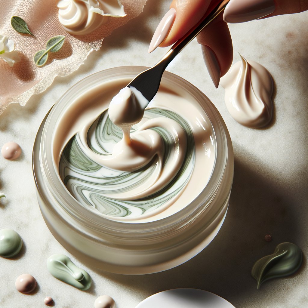 Rich ceramide cream texture close-up