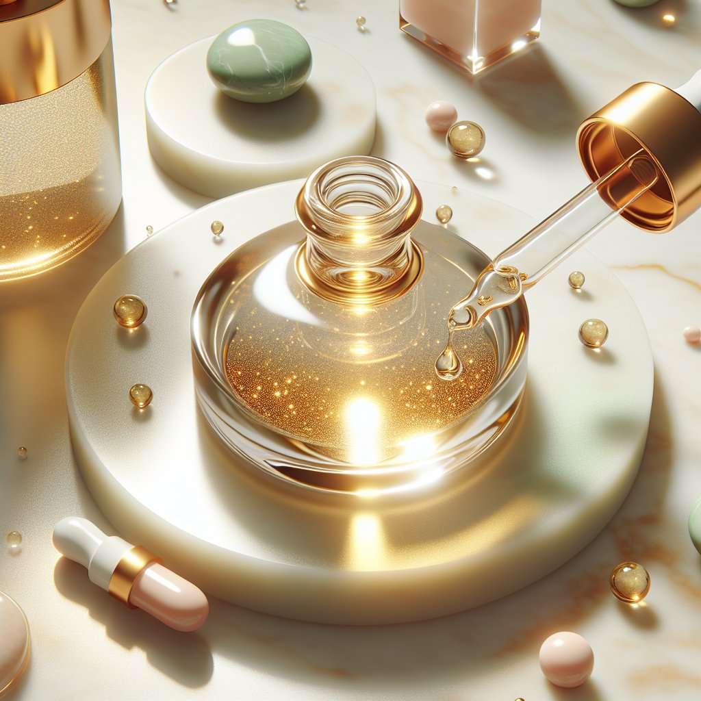 Golden retinol serum drops