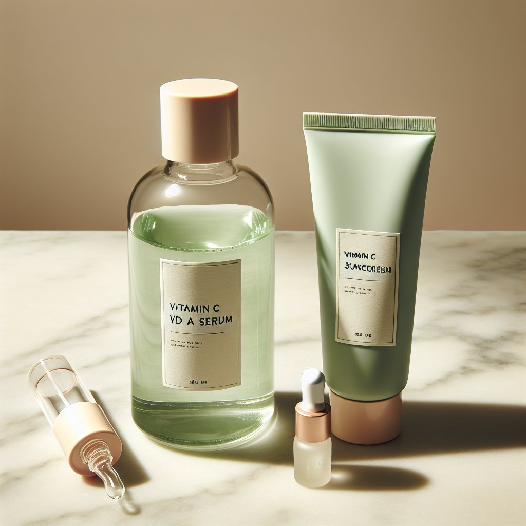 Vitamin C serum and sunscreen pairing
