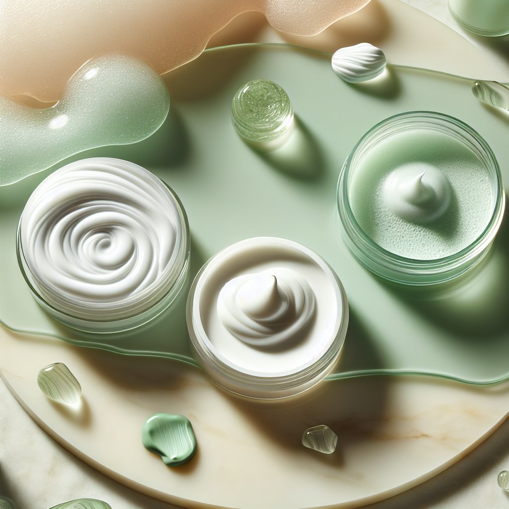 Three cleanser textures compared