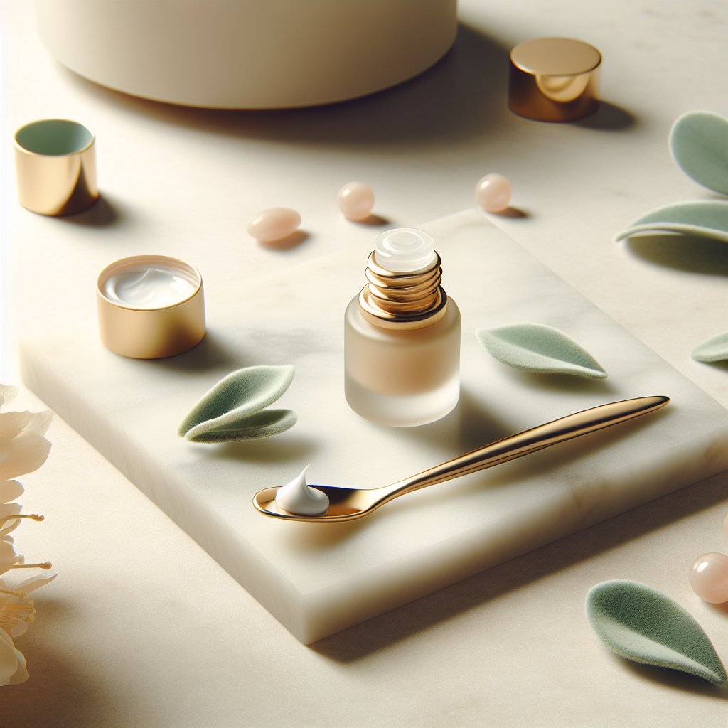 Eye cream on gold spatula