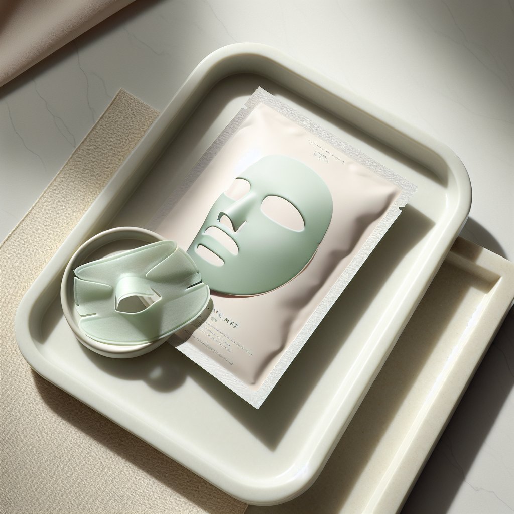 Sheet mask on ceramic tray